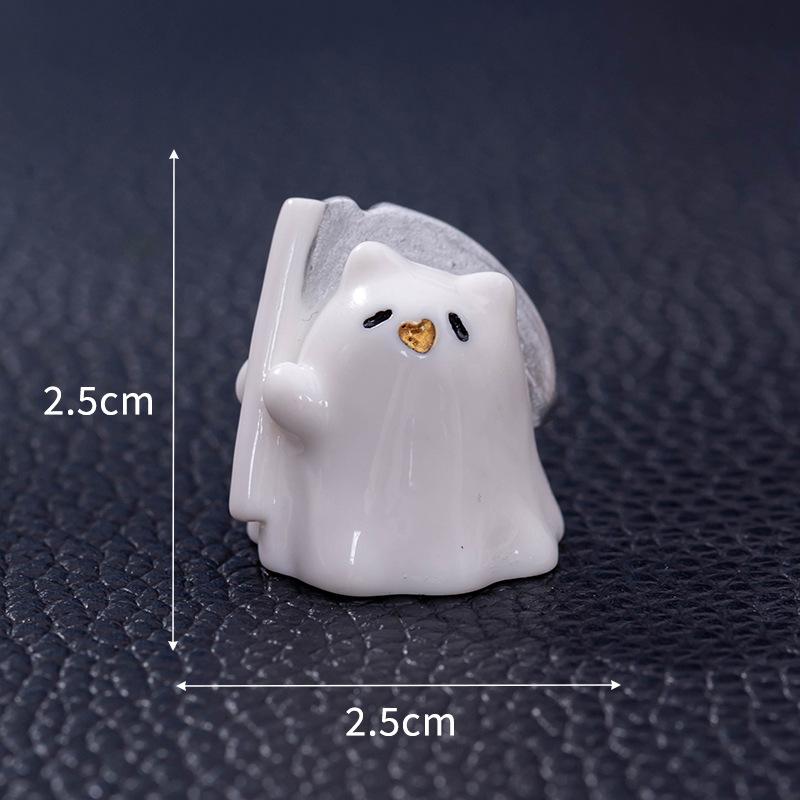 Halloween Ghost Decoration Skull Pumpkin Angel Candle Ghost Action Figure Hand Micro Landscape Desktop Resin Decoration