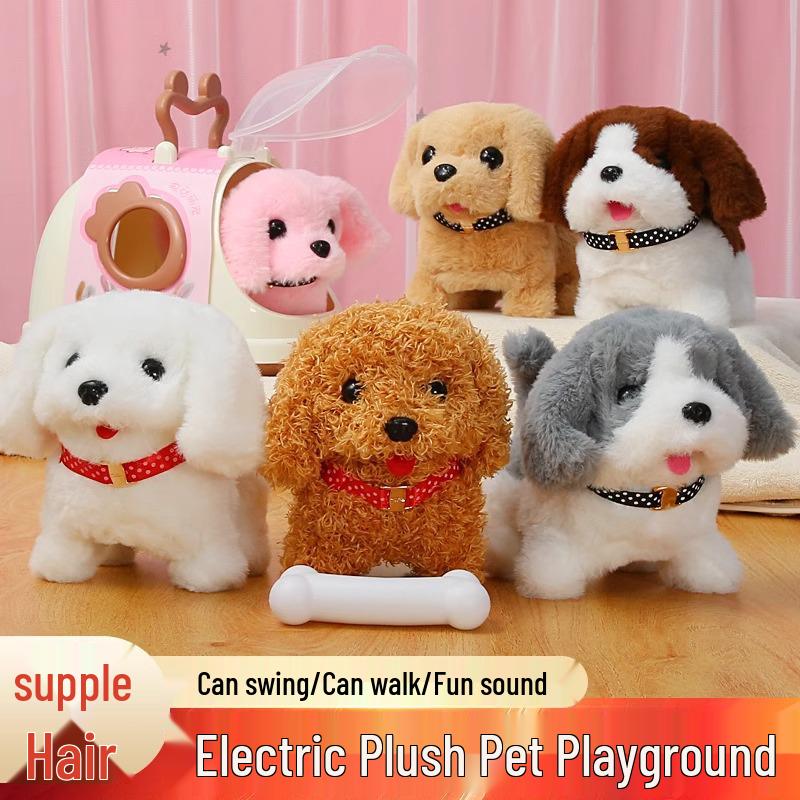 Interaktives bellendes Plüschtier Hund für Kinder - Simuliertes elektrisches Haustiergeschenk für Jungen & Mädchen