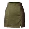 Women's High Waist Faux Suede Side Split Short  Skirt