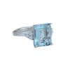 Cross mirror hot-selling couple ring European and American style ocean blue square engagement diamond ring jewelry