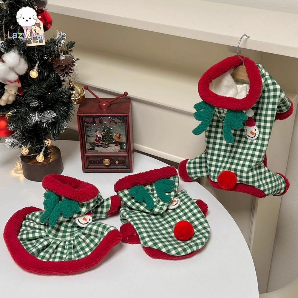 

Pet dog clothes Christmas wind elk clothes autumn and winter velvet two-legged clothes XS (recommended weight 1-1.5kg)