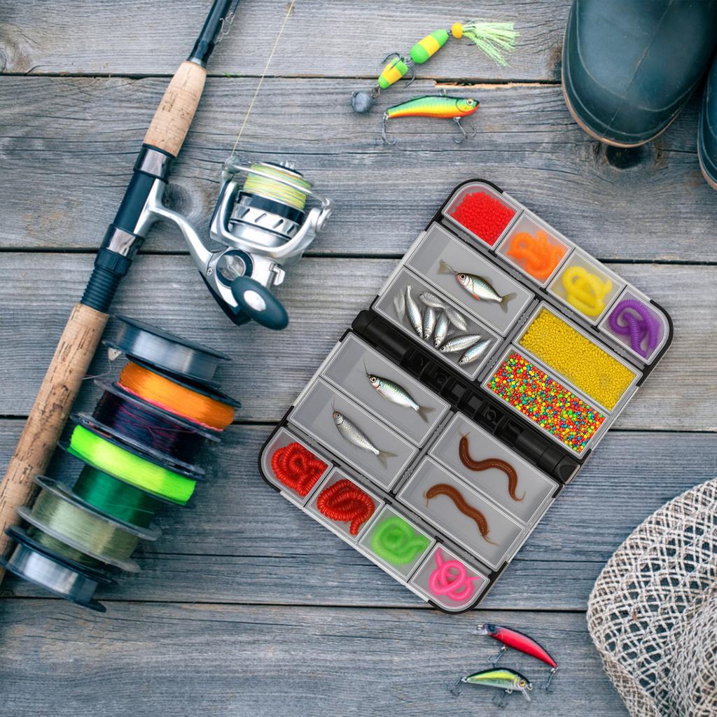 16 Fächer Karpfenangeltackle Organizer Kunststoff Aufbewahrungskoffer für Haken Wirbel Sprengringe Zubehör