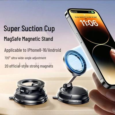 Foldable Rotating Magnetic Car Phone Holder with Super Stable Vacuum Adsorption