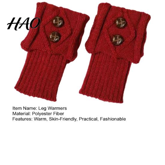 Buttoned Leg Cuffs Women Warmers Knitted Gaiters with Buttons Warm Boot Cuff Sock Jacquard Girl Short for Autumn Winter Daily Outings Street