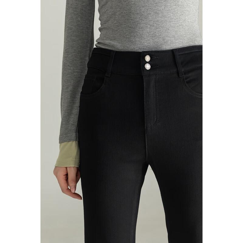 Mengshuya Women's Retro High-Waist Cropped Flare Jeans