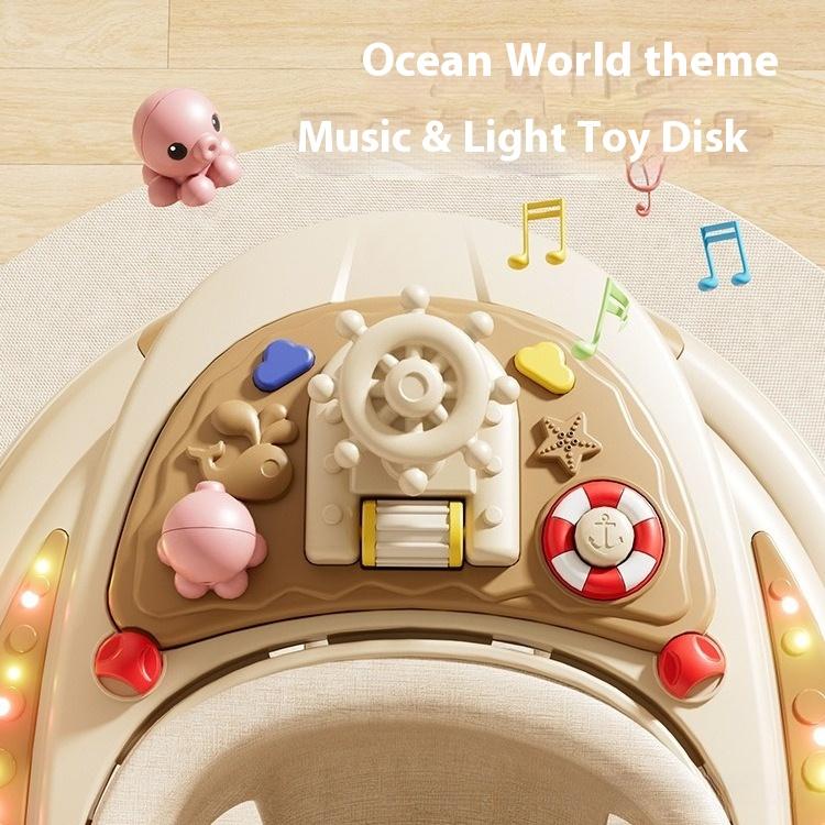 Baby walker walker 6-18 months anti-O-leg anti-rollover baby trolley music toy