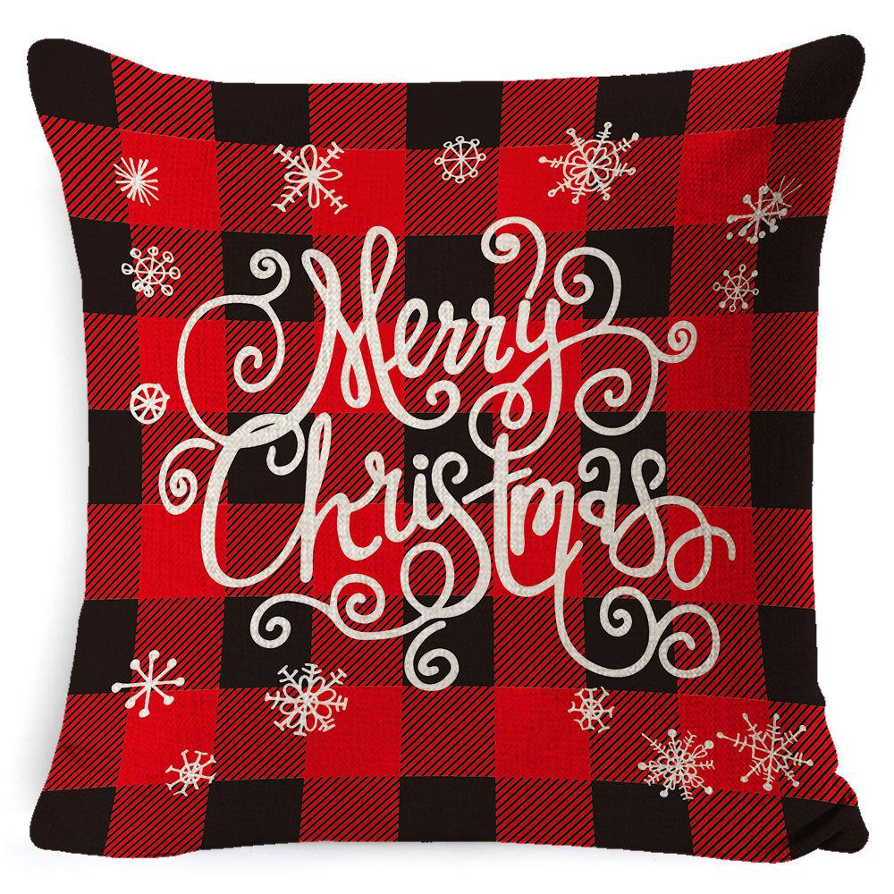 New Christmas Pillow Cover Four-piece Set Pillow Cushion Office Lumbar Backrest Decorative Backrest