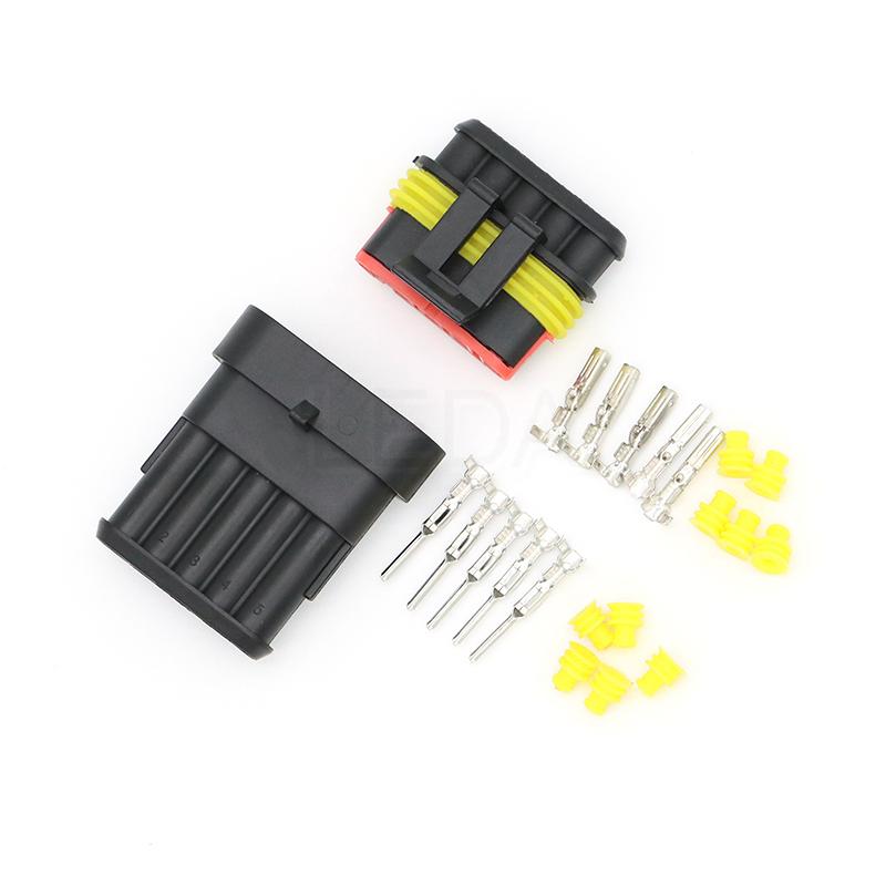 1Set 1P 2P 3P 4P 5P 6Pin AMP 1.5 Super Seal Waterproof Male Female Electrical Automotive Wire Connector Plug For Car Motorcycle