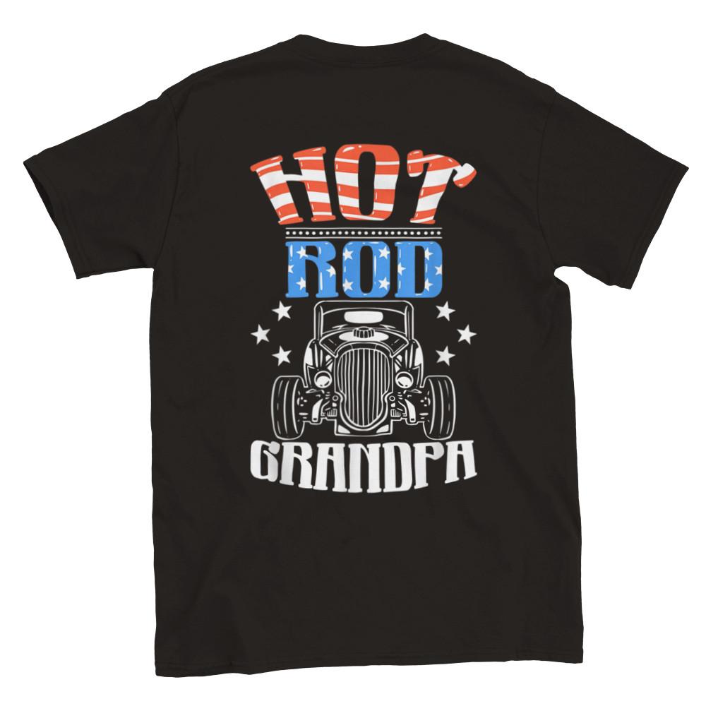 Hot Rod Grandpa - Back Print - Classic Crewneck T-shirt Unisex T-Shirt XXXL