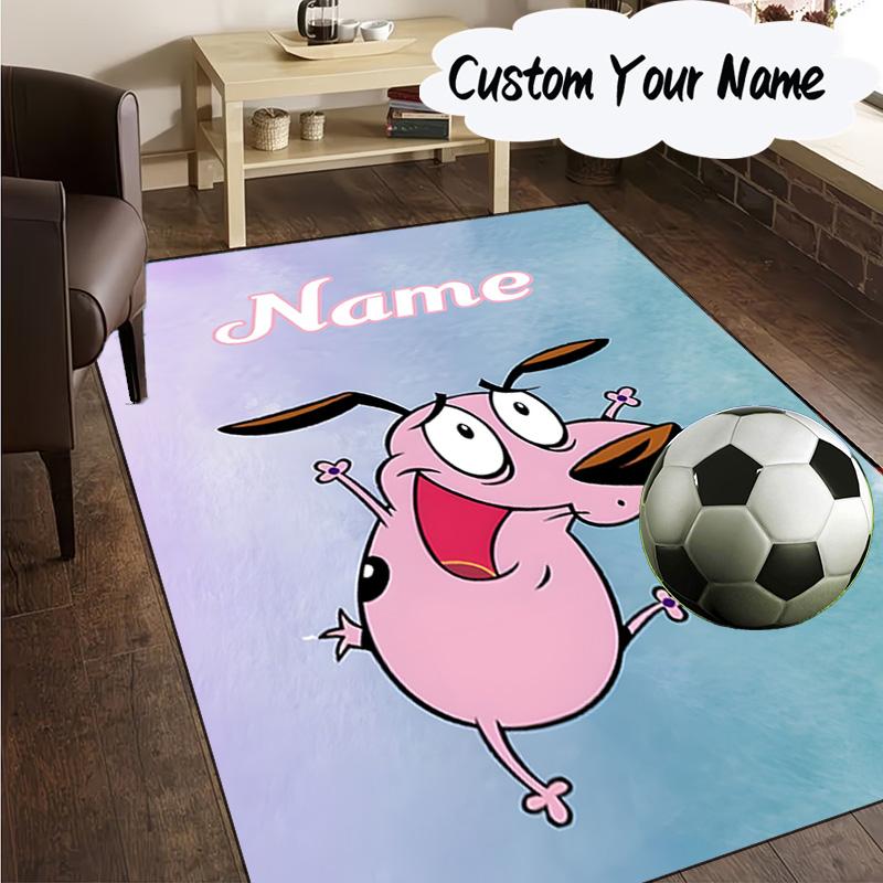 Custom Name Cowardly-Dog Adventure Carpet, Chair Rug,Area Rug for Office Bedroom living rooms bedroom, Doormat decor Christmas fan gifts
