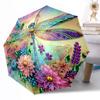 1pc Vibrant Dragonfly Floral Automatic Umbrella with Folding Feature Compact 8 Rib Lightweight Compact Design for Outdoor Daily Use Outdoor Y9