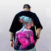 Men's T-Shirt Summer Fashion Anime Character Tee 3D Sexy Beauty Print Street Trend Top Loose Oversized Short Sleeve T Shirt