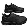 Fat feet wide fat large size spring and autumn casual sports black shoes chef leather shoes