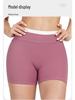 Hohe Taillen Farbe Block Po-Hebende Yoga-Shorts – Damen Gerippte Nude-Gefühl Lauf-Sport-Shorts (Stil 3129)