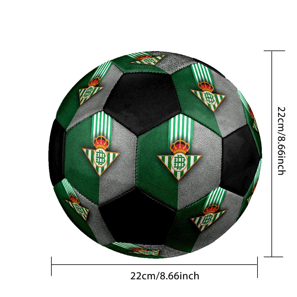 Pallone da Calcio Real Betis Balompié Colorato Per Tutte le Età Cucito a Macchina PVC Pronto per la Competizione Resistente Alto Rimbalzo.TAGLIA5