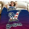 Milwaukee Brewers Print Flannel Blanket High Quality Warm Comfortable Cover for All Seasons Perfect for Gifts Home Decor