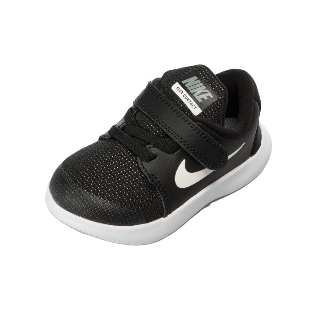 Nike Flex Contact 2 Comfortable Lightweight Slip-Resistant Shock-Absorbing Durable Breathable Low-Top Walking Shoes Baby Shoes Black White AH3445-002