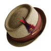2026 Chapéu Masculino Pork Pie Chapéu Trilby Britânico Vintage Chapéu de Palha Fedora Respirável Chapéu de Sol de Praia Palha Tecida à Mão Chapéu Panamá