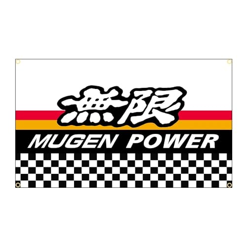 

Флаг/баннер Mugen Power «Клетчатый флаг», прибл.. 90см x 60см, идеально для украшения вашей комнаты или гаража! Американские товары/автогонки