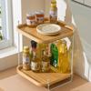 Durable Wooden Kitchen Shelf Multi-layer Seasoning Storage Corner Storage Rack Countertop Organizer Countertop Placement