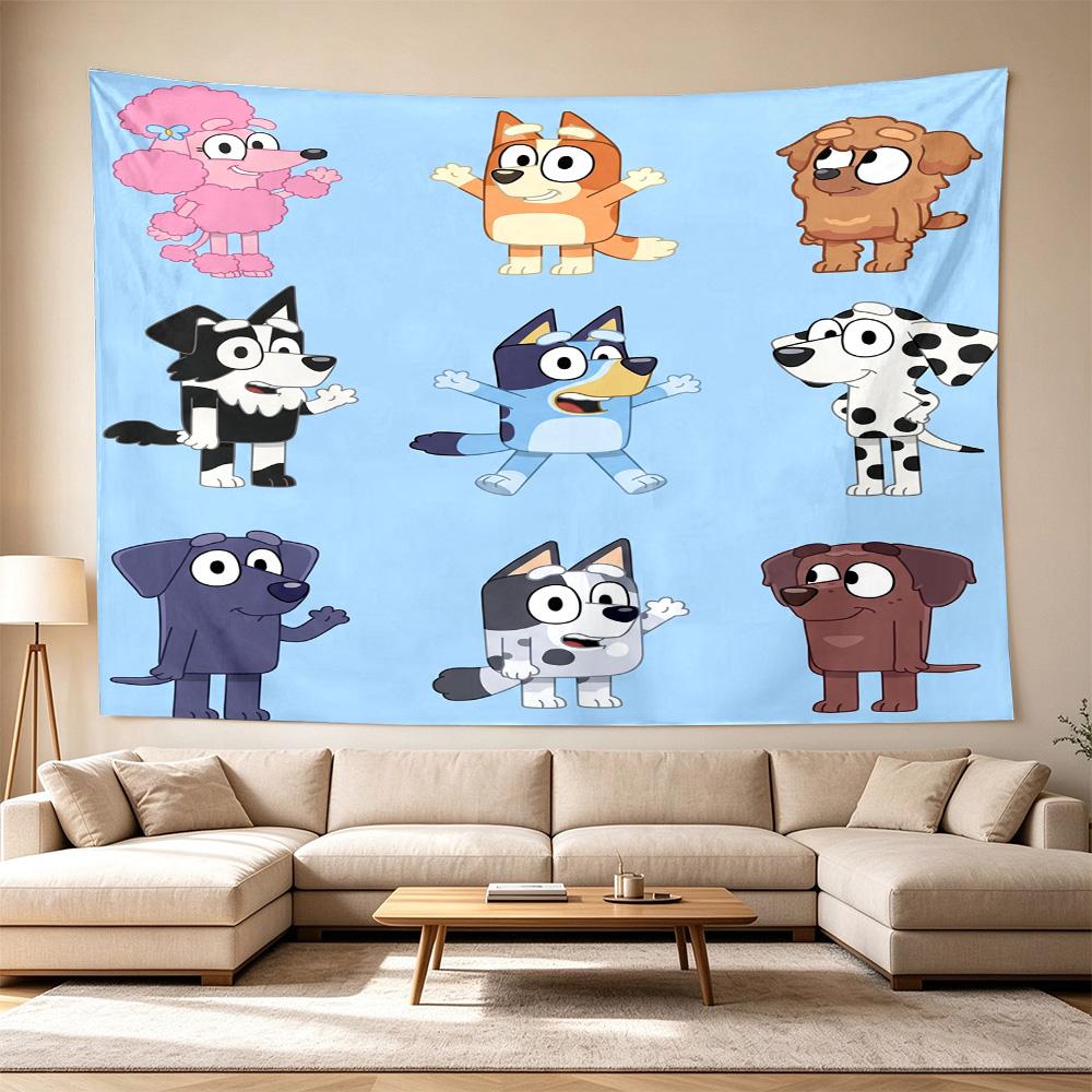 Diverse Dog Characters Large Decorative Tapestry, Great Holiday Gifts, Photo Backdrop for Bedroom Dorm Parties,Perfect Gift