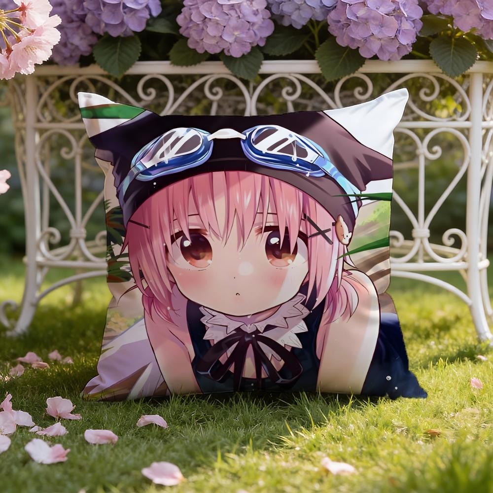 Anime S-School-Live! Cushion Cover Home & Car Dual-Scene Pillow Cover: Reversible for Premium Comfort