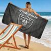 Custom Name,Las Vegas Raiders Print Beach Towel, Large Soft Quick Dry Towel for Beach Camping Swimming