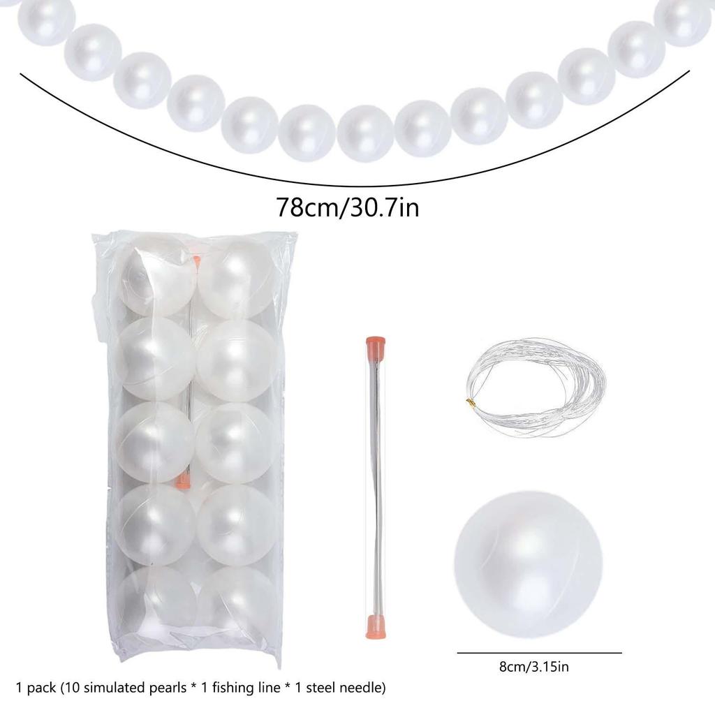 10/30pcs Large Simulated Pearl Garland Wedding Backdrop DIY Pearl Beaded Wall Staircase Hanging Decorations Photography Props