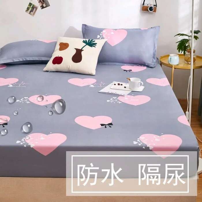 Solstice Waterproof Fitted Sheet - Cute Dinosaur Couvre Lit (Queen/King), Elastic Kids Bed Sheet (No Pillowcase)