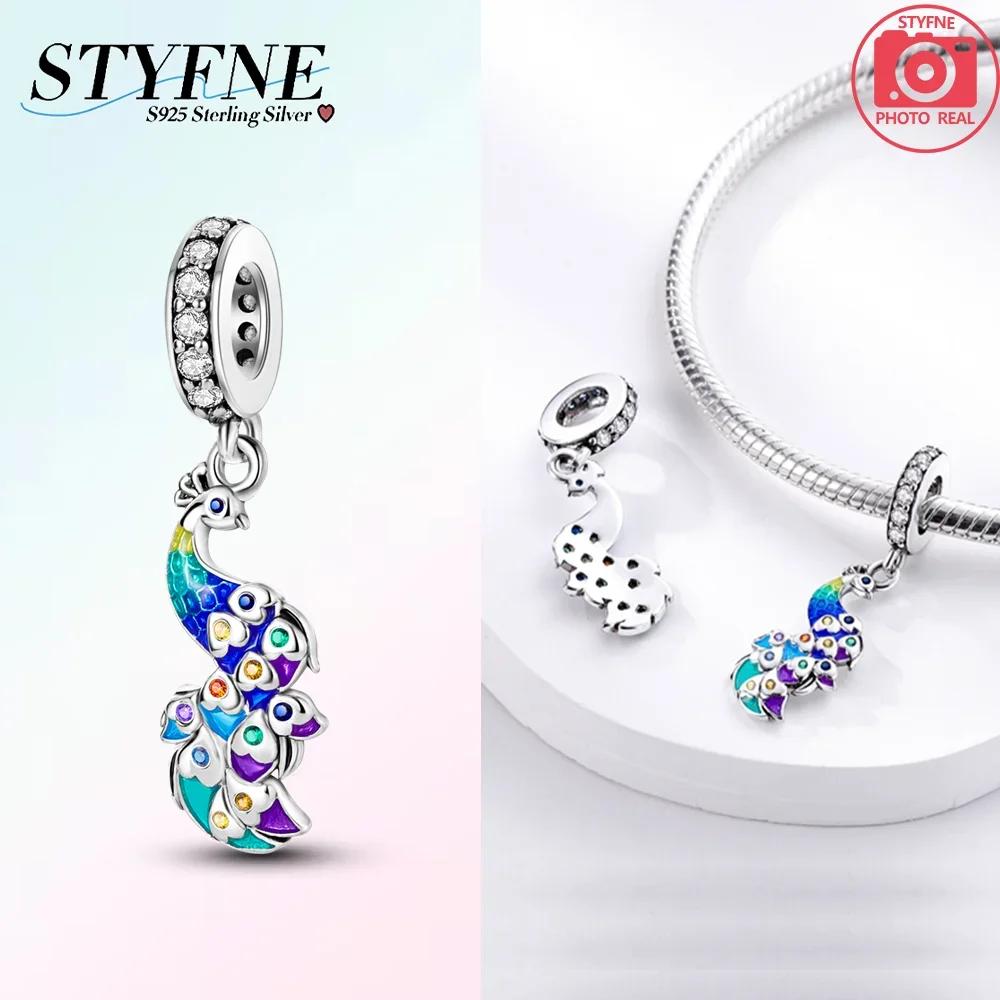 Charms Copper Original Elephant Colorful Peacock Bee Frog Beads Fit Bracelet Women Jewelry Diy Fine Gift Accessory