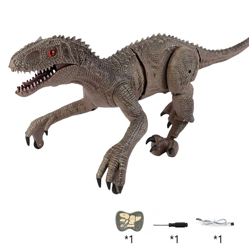 

Control Dinosaur Remote Toys Jurassic Velociraptor Trex Robot Gift Christmas коричневий