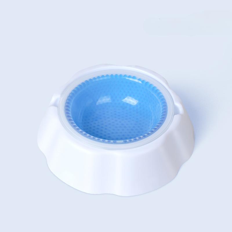 

Hot! Frozen dog bowl summer cooling and heat dissipation bead pet bowl cooling cat basin dog basin pet supplies dog food bowl (Blue,packaged) синий
