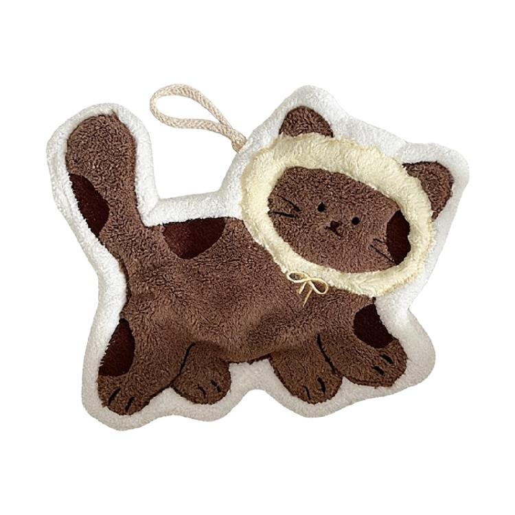 Highly Absorbent Corals Fleece Hand Towel With Lovely Cats Theme Design Easy To Hanging And Wash Hand Cloth for Daily use
