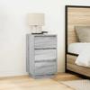 Nightstand with LED Lights Grey Sonoma 38 x 34 x 65 cm