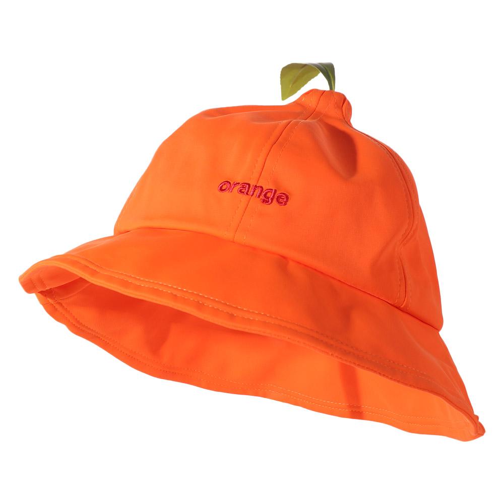 Quick-dry Orange Fisherman Hat Cool Embroidered Letter Sun Hat Creative Orange Bucket Cap  Outdoor