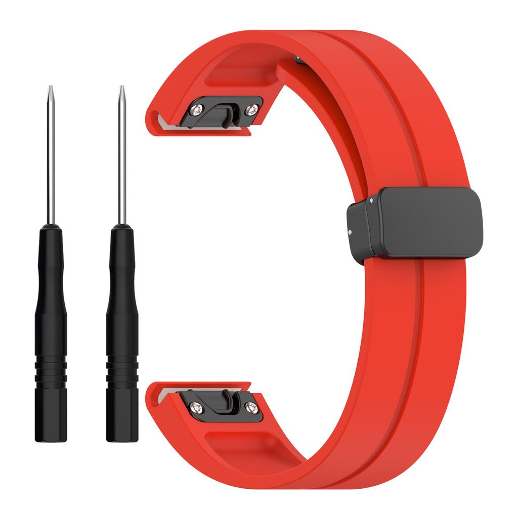 Silicone Watch Band for Garmin Fenix 8 43mm/Forerunner 570 42mm/Fenix 7S/6S/5S,Magnetic Buckle 20mm Sport Strap with Tools
