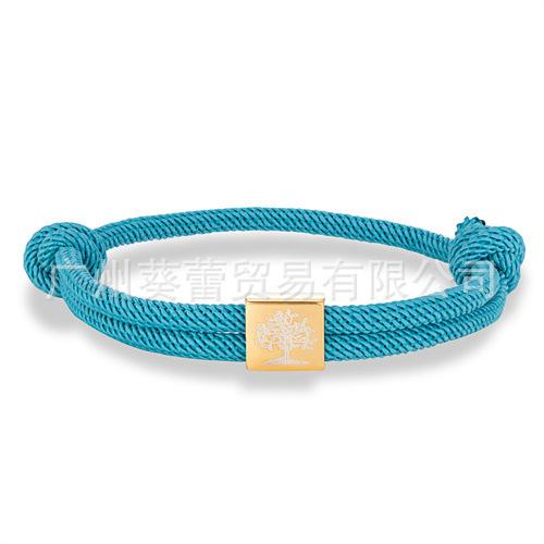 Classic Tree Of Life Hand Rope Stainless Steel Gold Buckle Tree Of Life Adjustable Men'S And Women'S Bracelets