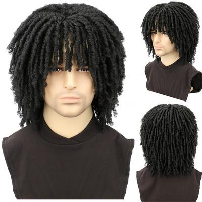 Synthetische Kurze Dreadlock Geflochtene Halbperücke Schwarz/Braun/Blond Afro Herrenperücken Haarteile Toupet Perücke für Schwarze Männer Frauen