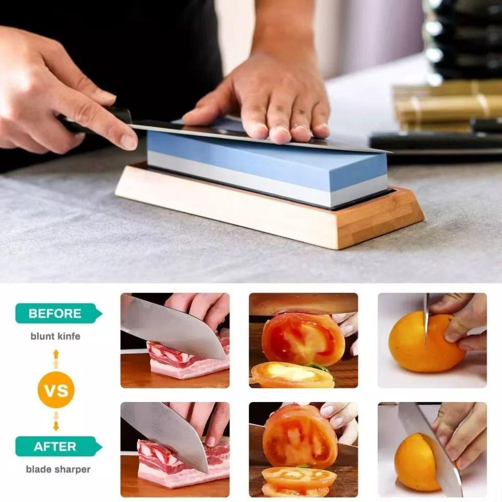 Dual Side Sharpening Stones Nonslip Kitchen Grinding Stone Practical Whetstone Kitchen Tool