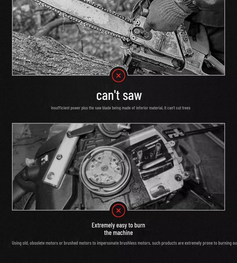 High-Power Handheld Electric Chainsaw for Home and Woodworking - Portable and Multifunctional with Free Shipping