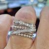 CopperLuxury Rings for Women Full Paved Sparkling Cubic Zirconia Fashion Cross Rings Jewelry Gifts