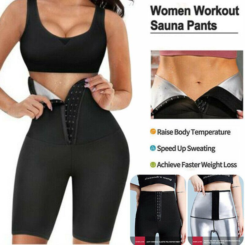 Women Sweat High Waist Sauna Short Pants Weight Loss Workout Fitness Body Shaper Slimming Shapewear Tummy Control Fat Burning Thermo Leggings
