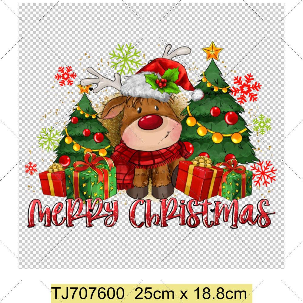 Heiße Weihnachts-Aufbügelbilder Weihnachtsmann-Aufnäher DIY-Zubehör Hoodies Jeans Kunsthandwerk Bügeln Wärmeübertragungs-Aufkleber Aufnäher