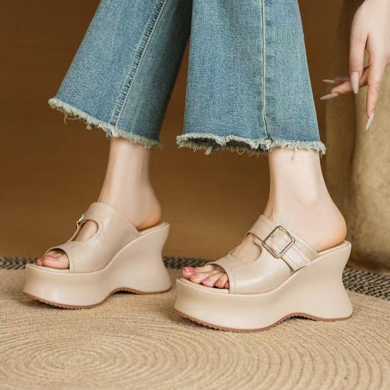Fashion High Heels Women Slippers Fashion Platform Shoes Designer Elegant Slingback Sandals 2025 New Summer Shoes Dress Zapatillas Mujer