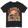 Aloha Christmas Surfer Santa Cotton T Shirt Tropical S
