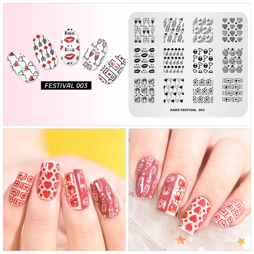 kads Festival 003 Nail Art Stamp Stamping Nail Stamp Template Image Plates for Nail Art