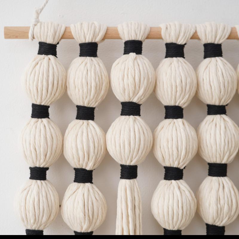 1pc Hand-woven Round Cotton Rope Simple Tassel Tapestry Gourd-shaped Wall Hanging in The Living Room Homestay Cotton Gift