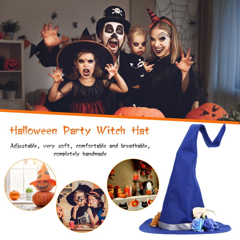 Halloween Party Felt Witch Hat Handmade Witch Hat for Women Masquerade Cosplay