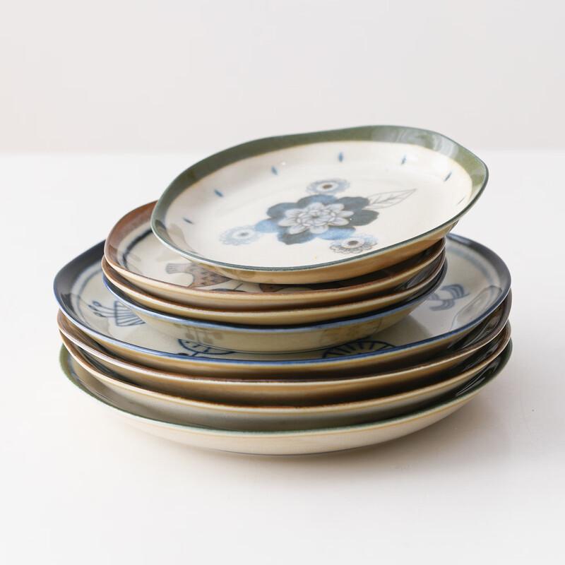 Ru Han Japanese Retro Floral Ceramic Plate