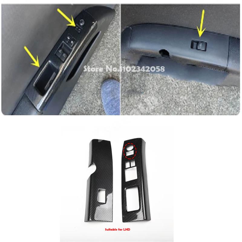 LHD RHD For Nissan 350Z Z33 2003-2006 ABS Carbonfiber Front Door Window Lifter Control Glass Switch Armrest Panel Cover Sticker